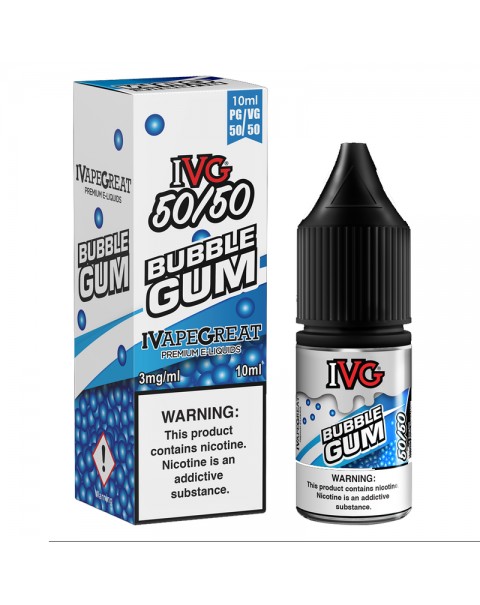 IVG 50:50: Bubblegum E-Liquid - 10ml ( Dated 31.03.21 )