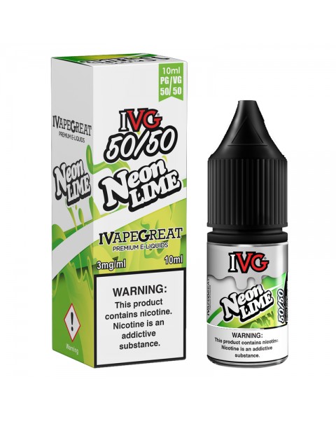 IVG 50:50: Neon Lime E-Liquid - 10ml  ( Dated 31.03.21 )