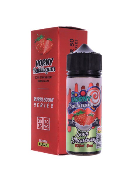 Horny Flava Sour Strawberry Bubblegum E-liquid 100ml Short Fill