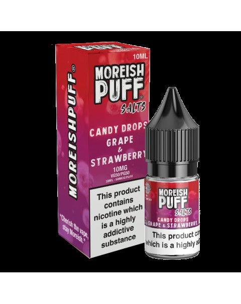 Moreish Puff Salts Grape & Strawberry Candy Drops 10ml Nic Salt