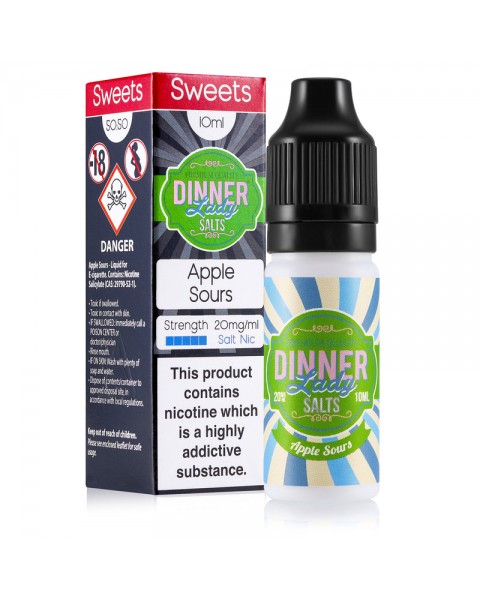 Dinner Lady Sweets: Apple Sours E-liquid Nic Salt 10ml