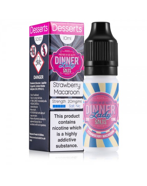 Dinner Lady Sweets: Strawberry Macaroon E-liquid Nic Salt 10ml