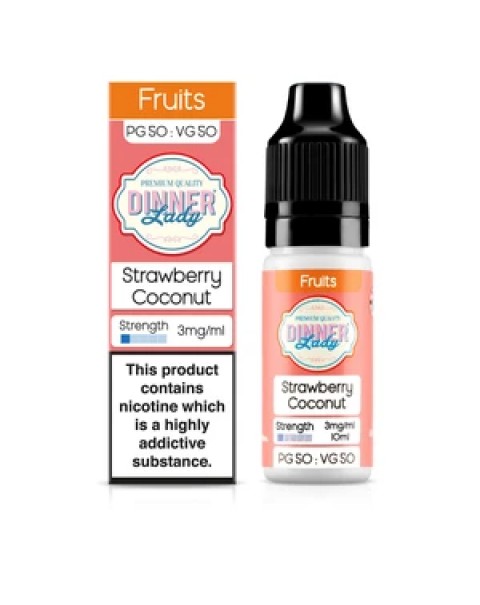 Dinner Lady Fruits 50/50: Strawberry Coconut 10ml E-Liquid