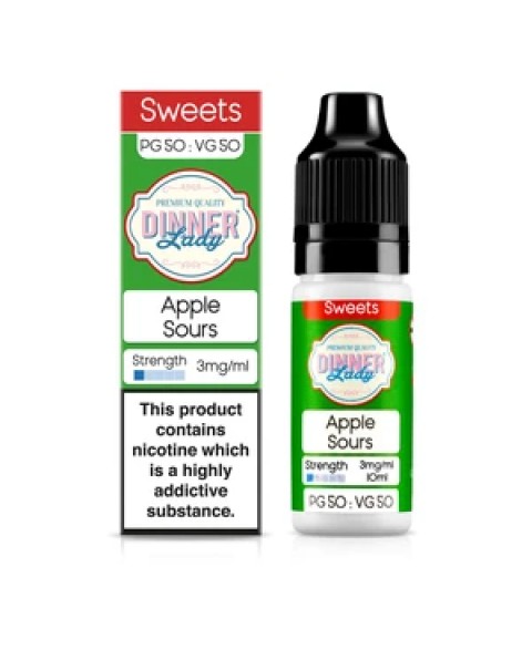 Dinner Lady Sweets 50/50: Apple Sours 10ml E-Liquid