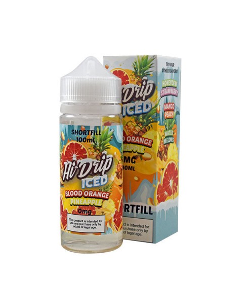 Hi Drip Iced Blood Orange Pineapple 0mg 100ml Short Fill E-Liquid