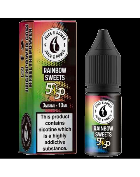 Juice N' Power 50:50 Rainbow Sweet 10ml E-Liquid