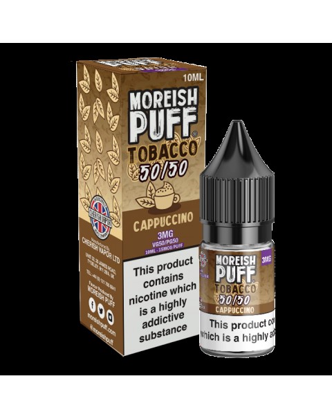 Moreish Puff Tobacco 50/50: Cappuccino Tobacco 10ml E-Liquid