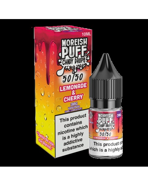 Moreish Puff Candy Drops 50/50: Lemonade and Cherry Candy Drops 10ml E-Liquid