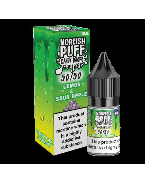 Moreish Puff Candy Drops 50/50: Lemon and Sour Apple Candy Drops 10ml E-Liquid