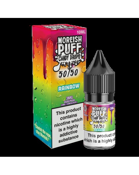 Moreish Puff Candy Drops 50/50: Rainbow Candy Drops 10ml E-Liquid