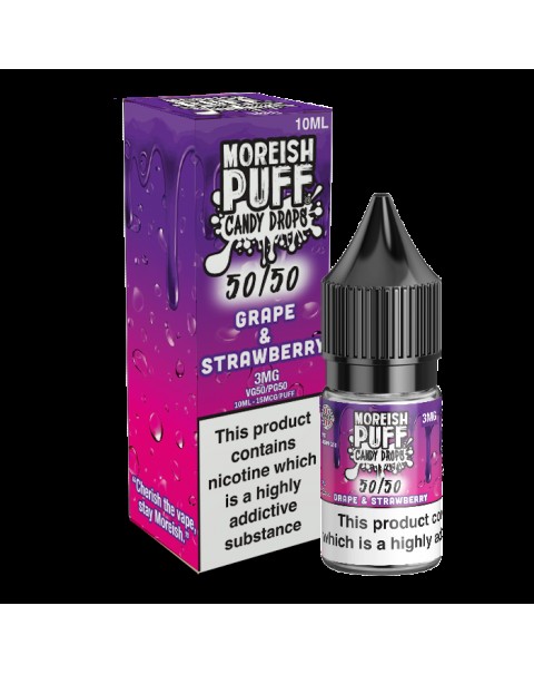 Moreish Puff Candy Drops 50/50: Grape and Strawberry Candy Drops 10ml E-Liquid