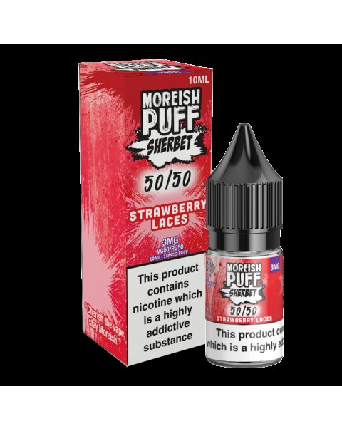 Moreish Puff Sherbet 50/50: Strawberry Laces Sherbet 10ml E-Liquid