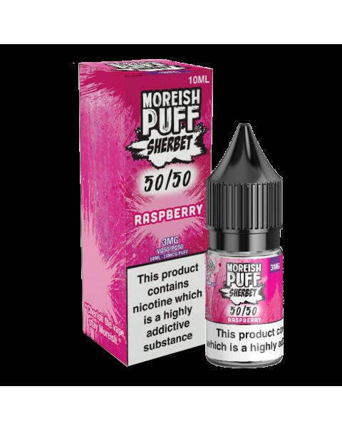 Moreish Puff Sherbet 50/50: Raspberry Sherbet 10ml E-Liquid