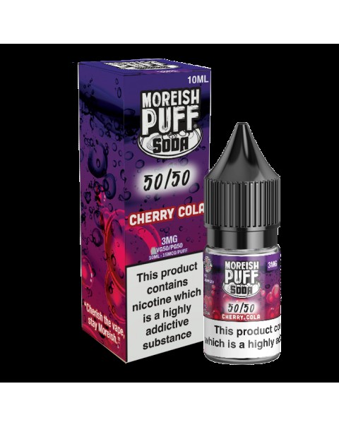 Moreish Puff Soda 50/50: Cherry Cola Soda 10ml E-Liquid