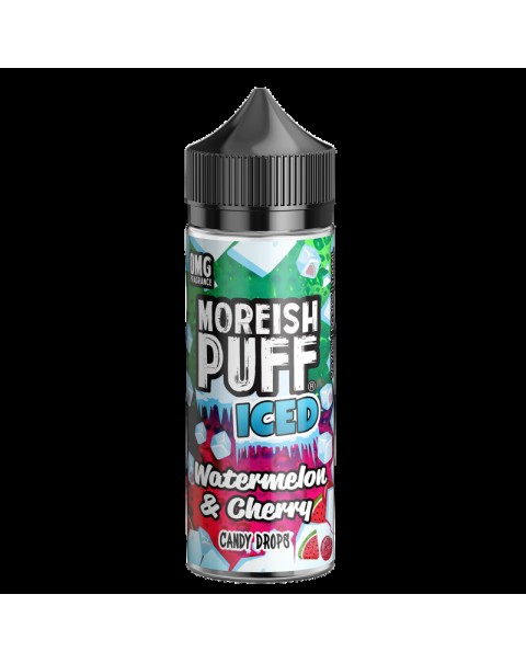 Moreish Puff Iced Watermelon & Cherry Candy Drops 0mg 100ml Short Fill E-Liquid